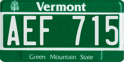 VT license plate AEF715