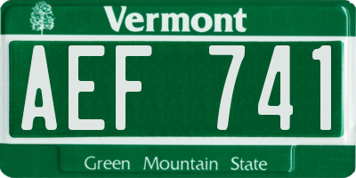 VT license plate AEF741