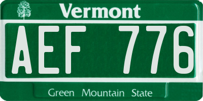 VT license plate AEF776