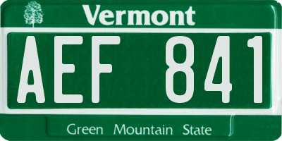 VT license plate AEF841