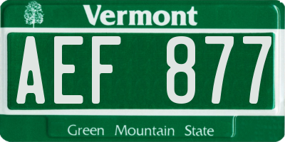 VT license plate AEF877