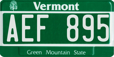 VT license plate AEF895