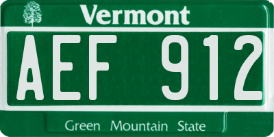 VT license plate AEF912