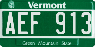 VT license plate AEF913