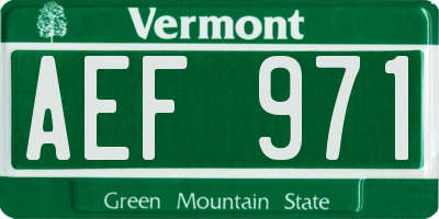 VT license plate AEF971