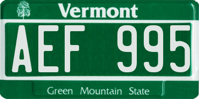 VT license plate AEF995