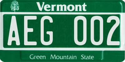 VT license plate AEG002