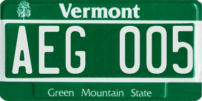 VT license plate AEG005