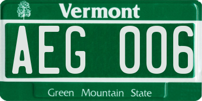 VT license plate AEG006