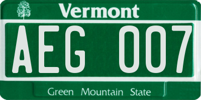 VT license plate AEG007