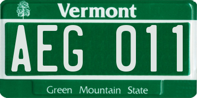 VT license plate AEG011