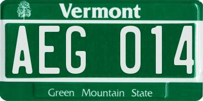 VT license plate AEG014