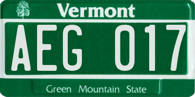 VT license plate AEG017