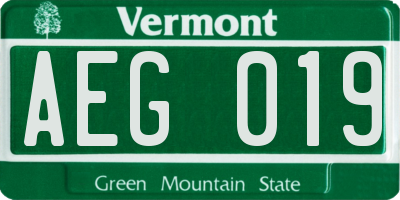 VT license plate AEG019