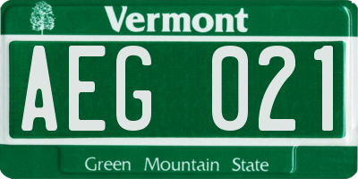 VT license plate AEG021