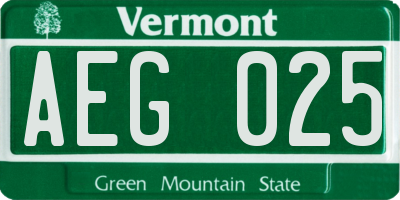 VT license plate AEG025