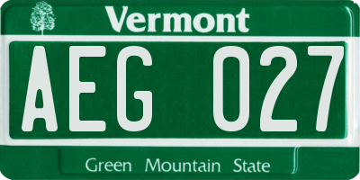 VT license plate AEG027