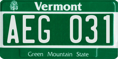 VT license plate AEG031