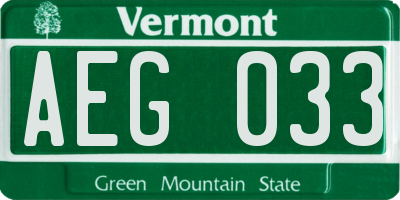 VT license plate AEG033