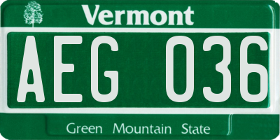 VT license plate AEG036