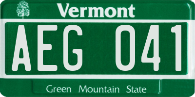 VT license plate AEG041
