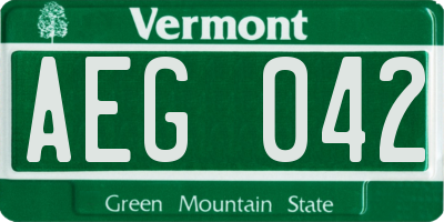 VT license plate AEG042