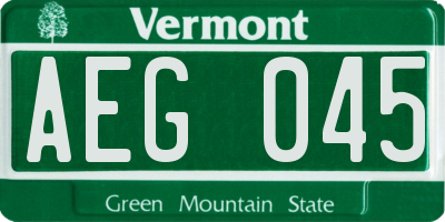 VT license plate AEG045