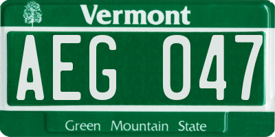 VT license plate AEG047