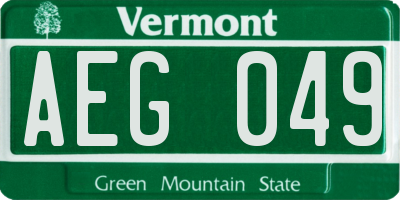 VT license plate AEG049