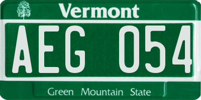 VT license plate AEG054