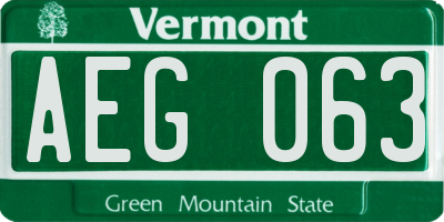 VT license plate AEG063