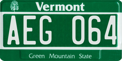 VT license plate AEG064