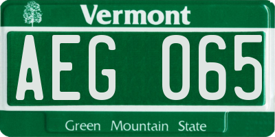 VT license plate AEG065