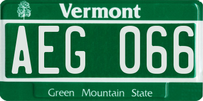 VT license plate AEG066
