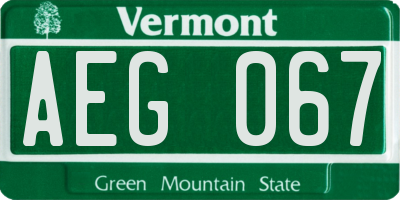 VT license plate AEG067