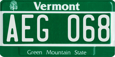 VT license plate AEG068