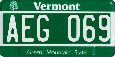 VT license plate AEG069