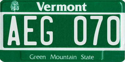 VT license plate AEG070