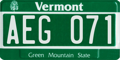 VT license plate AEG071
