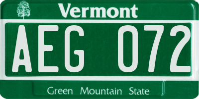 VT license plate AEG072