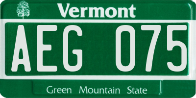 VT license plate AEG075