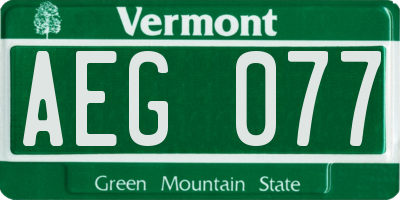VT license plate AEG077