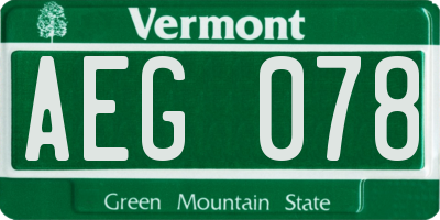 VT license plate AEG078