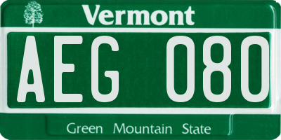 VT license plate AEG080