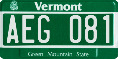 VT license plate AEG081