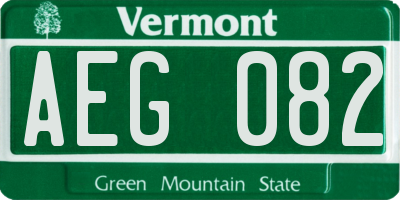 VT license plate AEG082