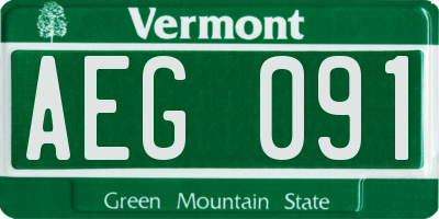 VT license plate AEG091