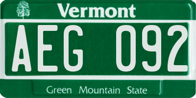 VT license plate AEG092