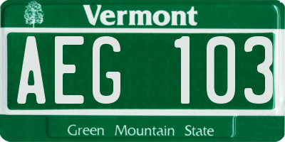 VT license plate AEG103