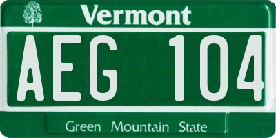 VT license plate AEG104